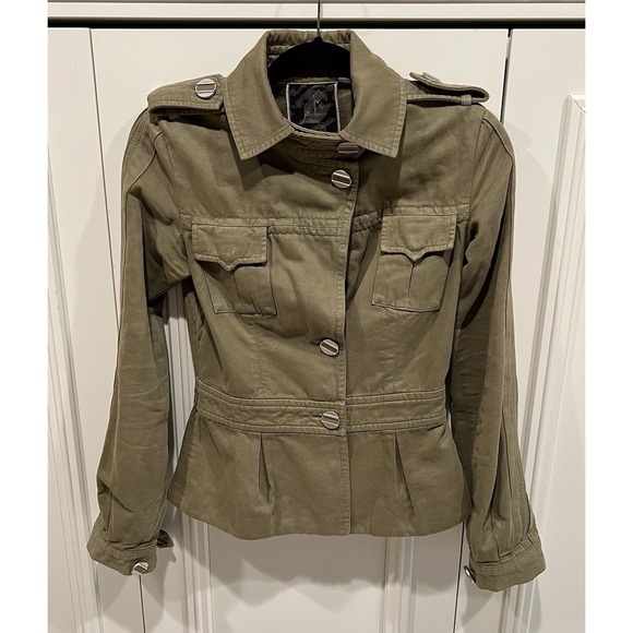 L.A.M.B. Jackets & Blazers - Gwen Stefani Lamb Army Green Military Style Jacket Size 2 Cotton Wool Y2K